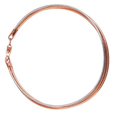 3 String dual toned Rosegold Silver Bracelet