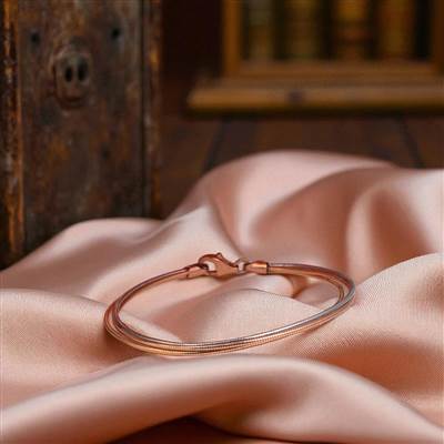 3 String dual toned Rosegold Silver Bracelet