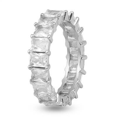 Baguette Silver Eternity Band