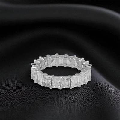 Baguette Silver Eternity Band