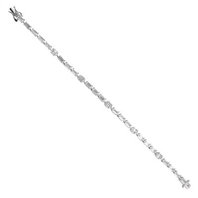Baguette Silver Tennis Bracelet