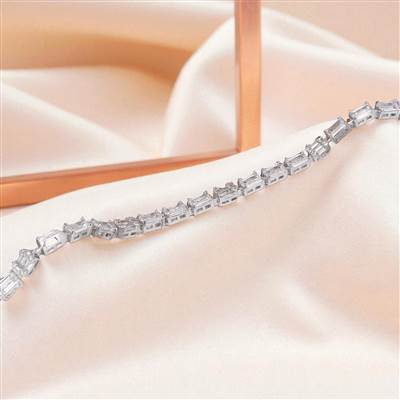 Baguette Silver Tennis Bracelet