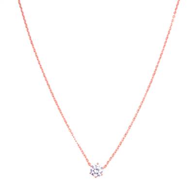 Classic Round Solitaire Everyday Necklace