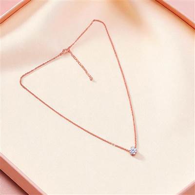 Classic Round Solitaire Everyday Necklace
