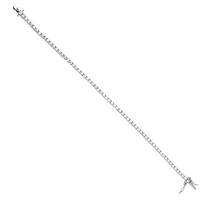 Classic Silver Cubic Zirconia Studded Tennis Bracelet