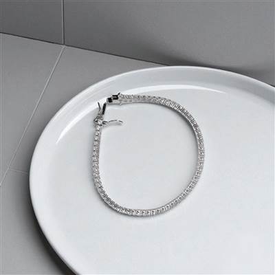 Classic Silver Cubic Zirconia Studded Tennis Bracelet