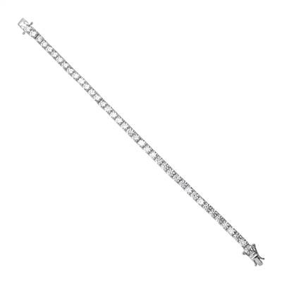 Classic Silver Cubic Zirconia Studded Tennis Bracelet