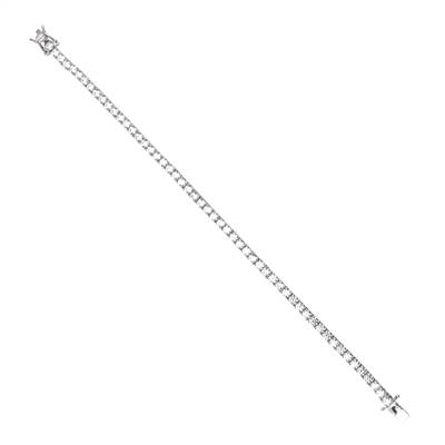Classic Silver Cubic Zirconia Studded Tennis Bracelet