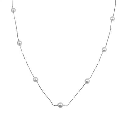 Classic White Pearl Silver Chain