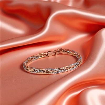 Entangled dual toned Rosegold Silver Bracelet
