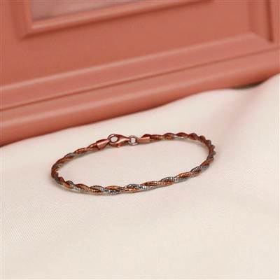 Entangled dual toned Rosegold Silver Bracelet