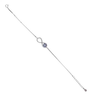 Infinity Evileye Silver Bracelet