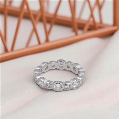 Multi Circle Cubic Zirconia Studded Eternity Band