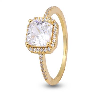 Princess Cut Gold Solitaire Ring