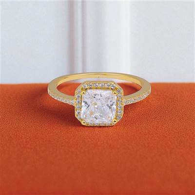 Princess Cut Gold Solitaire Ring
