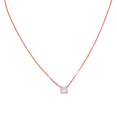 Princess cut Solitaire Everyday Necklace