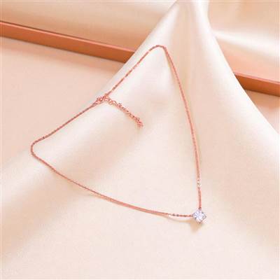 Princess cut Solitaire Everyday Necklace