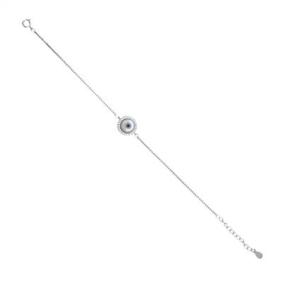 Round Evileye Silver Bracelet