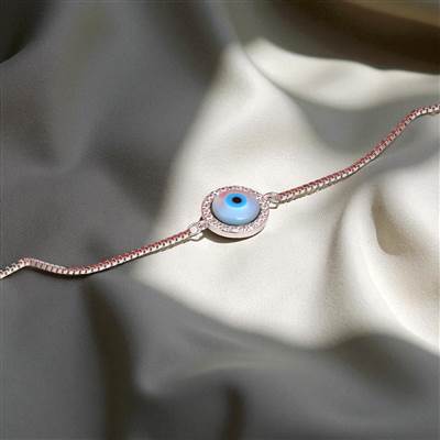 Round Evileye Silver Bracelet