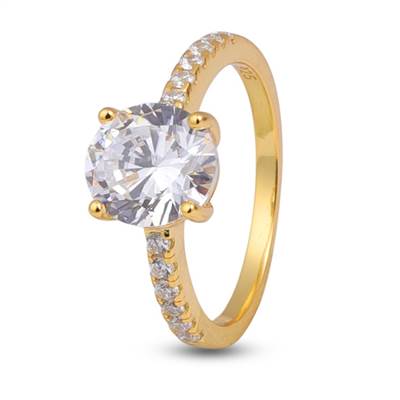 Round Solitaire Gold Ring