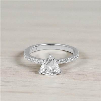 Triangle Solitaire Silver Ring