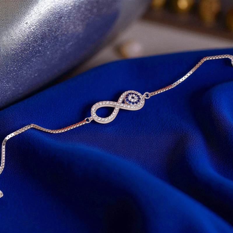 Infinity Evileye Silver Bracelet thumb
