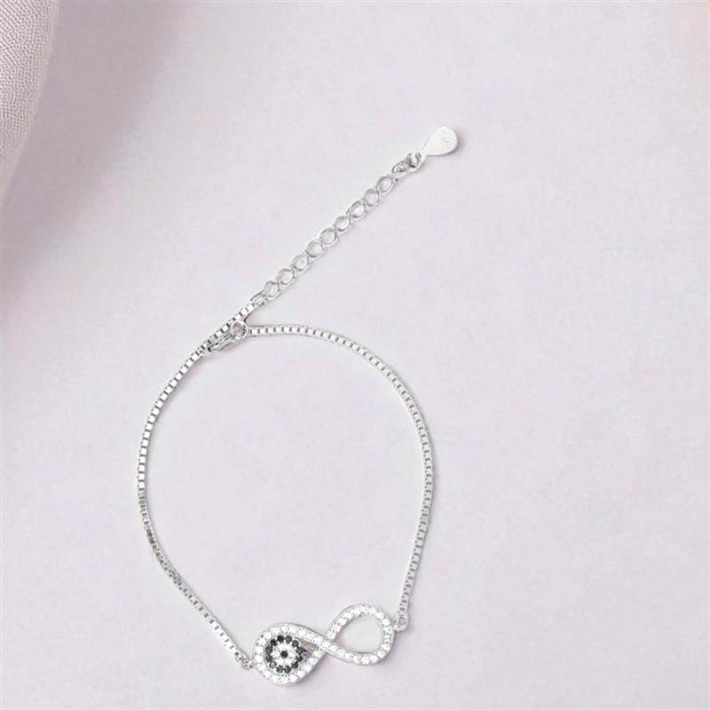 Infinity Evileye Silver Bracelet thumb