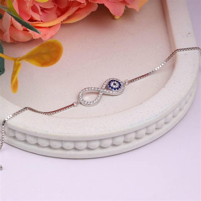 Infinity Evileye Silver Bracelet thumb